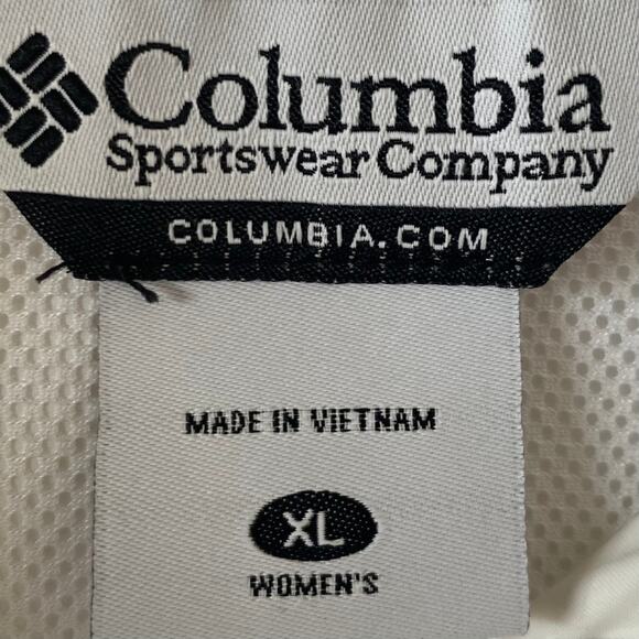 COLUMBIA Women's Full Zip Waterproof Windbreaker Jacket XL White Lightweight - Picture 5 of 6